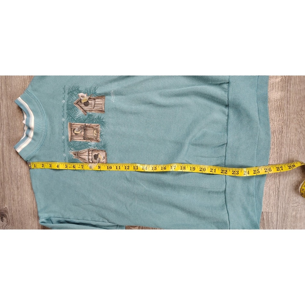 Vintage Morning Sun Sweatshirt‎ Adult Blue Bird House Crewneck NO SIZE - Picture 7 of 9